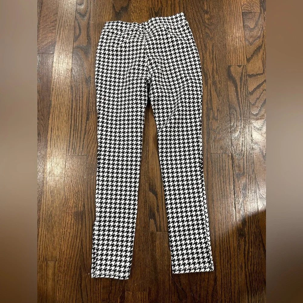 Girls Black and White Houndstooth Pants size 8